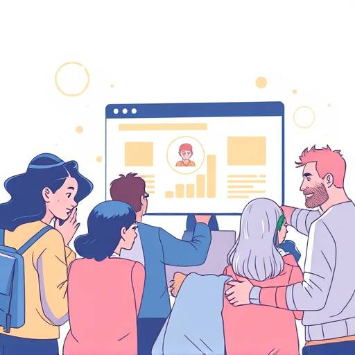Uma imagem ilustrativa mostrando várias pessoas usando diferentes dispositivos para acessar um site, simbolizando a acessibilidade digital.